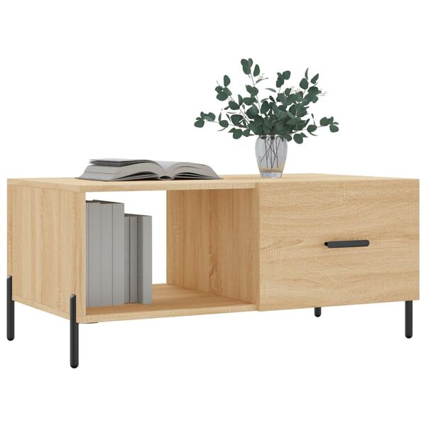 vidaXL Table basse ch&ecirc;ne sonoma 90x50x40 cm bois d'ing&eacute;nierie