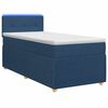 vidaXL Lit boxspring avec matelas Bleu 90 x 190 cm Tissu