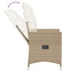 vidaXL Chaises inclinables de jardin lot de 2 et coussins beige rotin