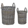 vidaXL Panier de Plante avec stockage 2 pcs Gris Rattan Kubu