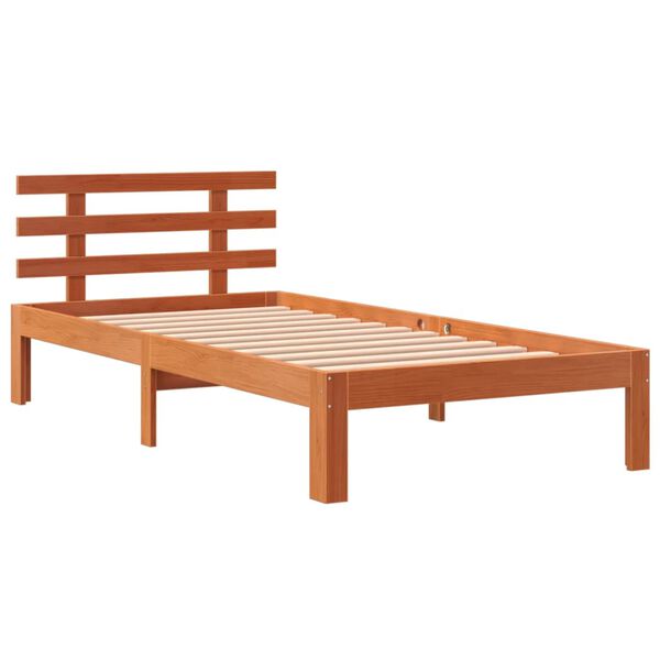 vidaXL Cadre de lit sans matelas cire marron 100x200cm bois pin massif