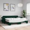 vidaXL Lit de jour avec gigogne et matelas vert fonc&eacute; 90x200cm velours