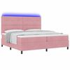 vidaXL Lit &agrave; ressort LED avec matelas Rose 200 x 200 cm Velours