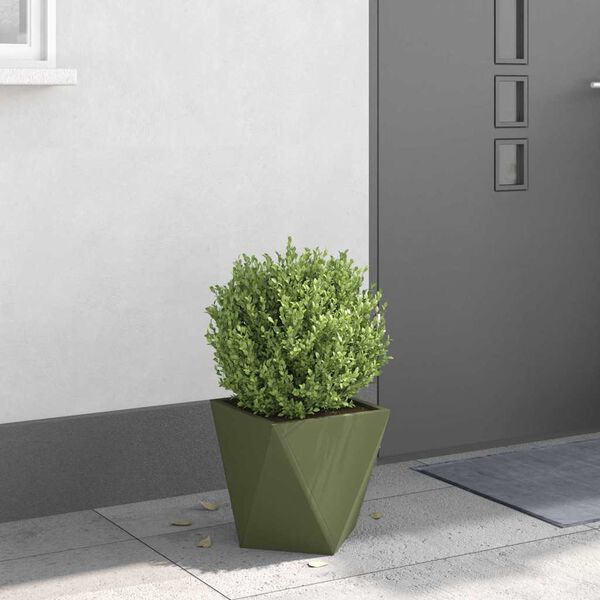 vidaXL Jardinière Vert olive 30 x 30 x 30 cm Acier