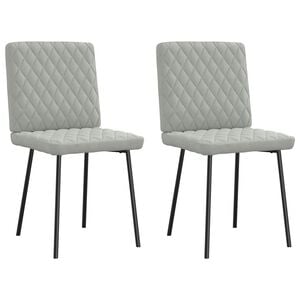 vidaXL Chaises à manger lot de 2 Gris clair Velours
