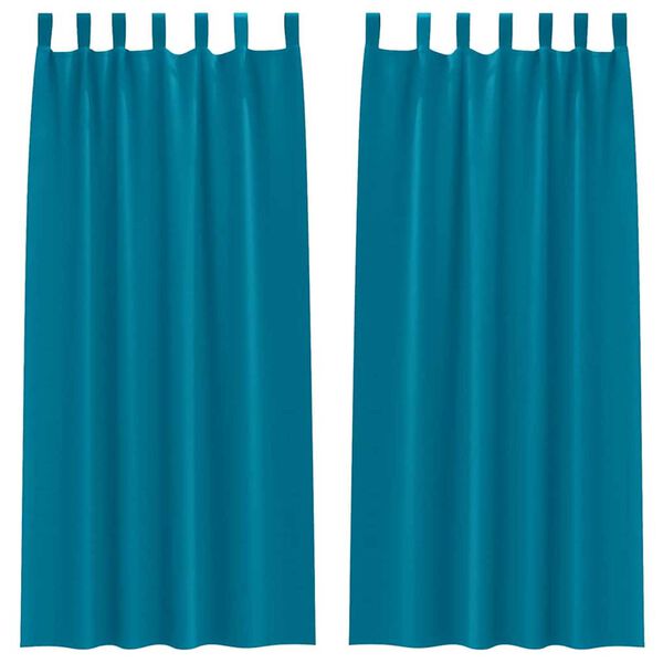 vidaXL Rideaux occultants avec anneaux 2 pcs Turquoise 225 x 140 cm