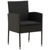 vidaXL Ensemble à manger d'extérieur 3 pcs Résine tressée Noir