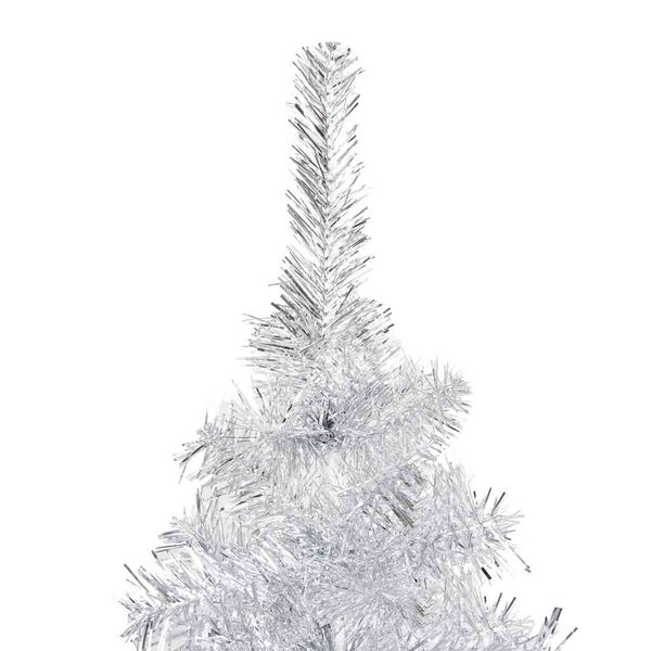 vidaXL Arbre de No&euml;l artificiel pr&eacute;-&eacute;clair&eacute;/boules argent&eacute; 180 cm PET