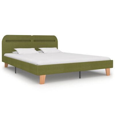 vidaXL Cadre de lit avec LED Vert Tissu 160 x 200 cm