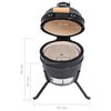vidaXL Barbecue &agrave; fumoir Kamado 2-en-1 C&eacute;ramique 56 cm Noir