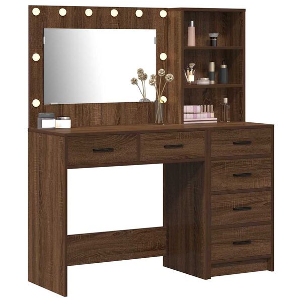 vidaXL Table de Toilette Marron 78.5 x 41 x 135 cm Bois d'ing&eacute;nierie