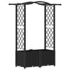 vidaXL Lit &Eacute;lev&eacute; avec Treillis et Toit Noir 125 x 40 x 138 cm PP