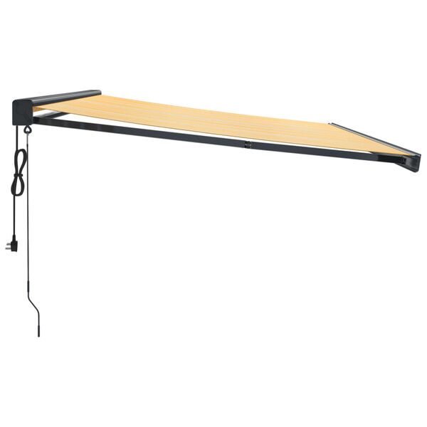 vidaXL Auvent r&eacute;tractable jaune et blanc 4x3 m tissu et aluminium