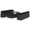vidaXL Ensemble de canap&eacute; de jardin 11 pc Noir polyrotin