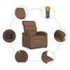 vidaXL Fauteuil de massage inclinable Marron Tissu