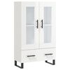 vidaXL Buffet haut blanc brillant 69,5x31x115 cm bois d'ingénierie
