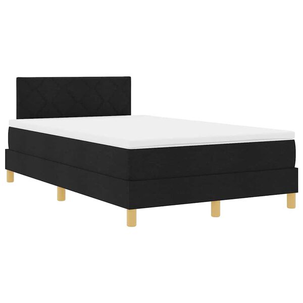 vidaXL Lit &agrave; ressorts avec matelas Noir 120 x 190 cm tissu