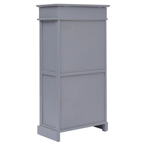 vidaXL Armoire &agrave; chaussures Gris 50 x 28 x 98 cm Bois de Paulownia