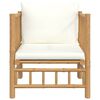 vidaXL Canap&eacute; de jardin avec coussins blanc cr&egrave;me bambou