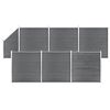 vidaXL Ensemble de cl&ocirc;ture WPC 6 Carr&eacute; + 1 Inclin&eacute; 1138x186 cm Gris