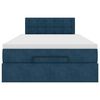 vidaXL Lit ottoman avec matelas bleu fonc&eacute; 120x190 cm velours