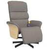 vidaXL Fauteuil inclinable de massage avec repose-pieds taupe tissu