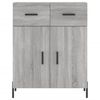 vidaXL Buffet haut Sonoma gris 69,5x34x180 cm Bois d'ing&eacute;nierie