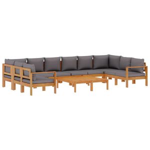 vidaXL Salon de jardin avec coussins 8 pcs bois massif d'acacia