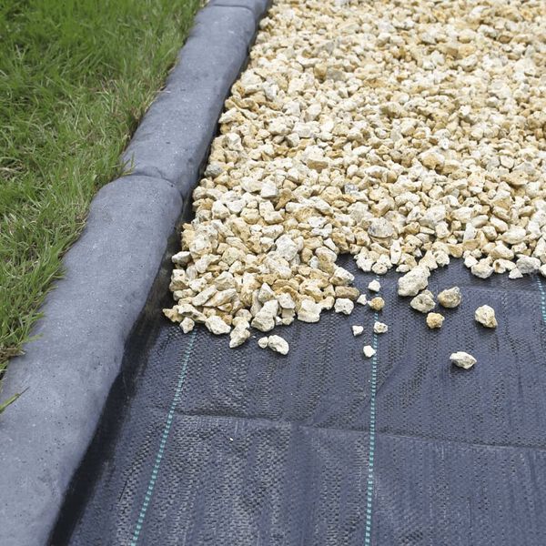 Nature B&acirc;che de contr&ocirc;le de mauvaises herbes avec chevilles 2x5 m Noir