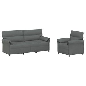 vidaXL Ensemble de Canap&eacute;s 2 pc Gris fonc&eacute; Tissu