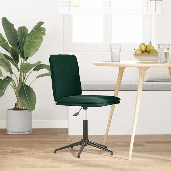 vidaXL Chaise de salle &agrave; manger Vert fonc&eacute; Velours
