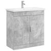vidaXL Ensemble de mobilier de salle de bain Gris b&eacute;ton