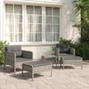 vidaXL Salon de jardin 5 pcs avec coussins Gris Résine tressée