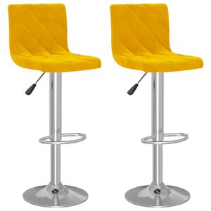 vidaXL Tabourets de bar lot de 2 jaune moutarde velours