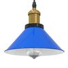 vidaXL Lampe suspendue réglable hauteur E27 bleu foncé Ø 22 cm métal
