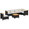 vidaXL Salon de jardin 7 pcs avec coussins noir r&eacute;sine tress&eacute;e