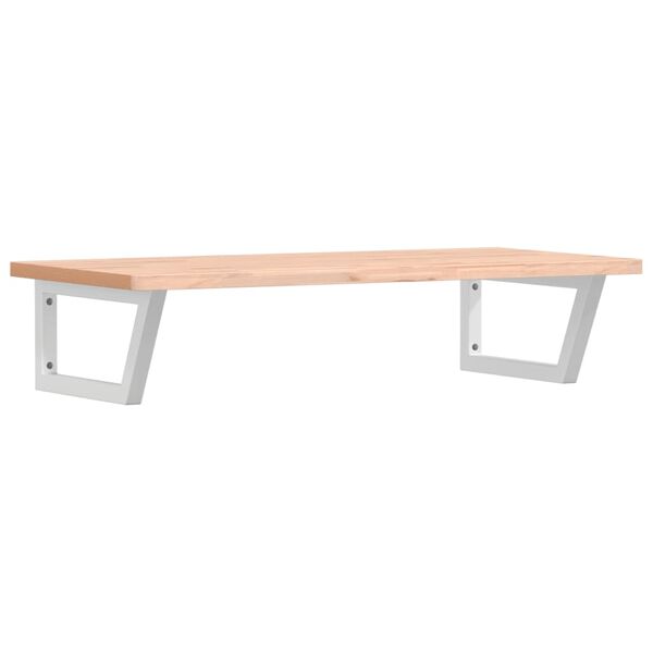 vidaXL &Eacute;tag&egrave;re de vasque murale acier et bois massif de h&ecirc;tre