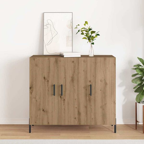 vidaXL Buffet Ch&ecirc;ne artisanal 90 x 34 x 80 cm Bois d'ing&eacute;nierie