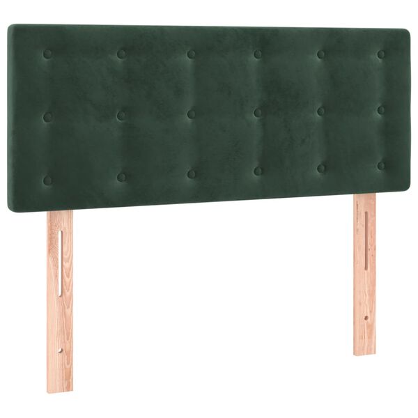 vidaXL T&ecirc;te de lit &agrave; LED Vert fonc&eacute; 90x5x78/88 cm Velours