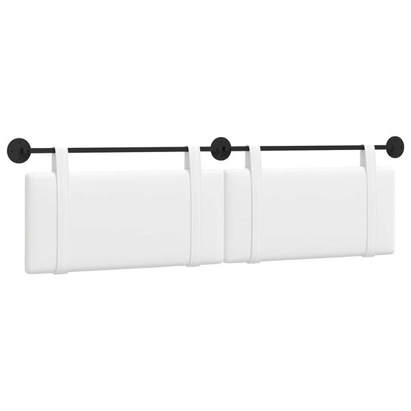 vidaXL T&ecirc;te de lit suspendue Montage mural Blanc 190 x 55 x 5 cm tissu