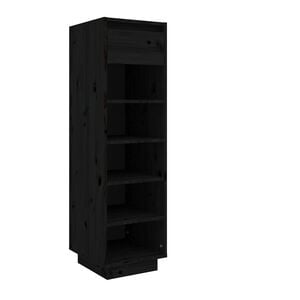 vidaXL Armoire &agrave; chaussures noir 30x34x105 cm bois de pin massif