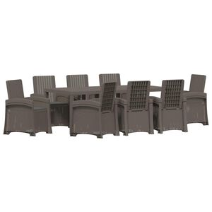 vidaXL Ensemble de salle &agrave; manger pour jardin 9 pc PP
