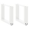 vidaXL Pieds de table basse en U 2 pi&egrave;ces Blanc 40 x (30-31) cm Acier