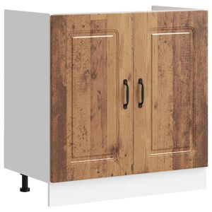 vidaXL Meuble bas pour &eacute;vier Kalmar noir 80x46x81,5 cm bois ing&eacute;nierie