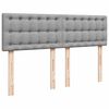 vidaXL Sommier &agrave; lattes de lit avec matelas Gris clair 140x190cm Tissu