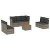 vidaXL Salon de jardin 8 pcs avec coussins gris r&eacute;sine tress&eacute;e