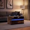 vidaXL Table basse avec lumi&egrave;res LED ch&ecirc;ne fum&eacute; ois d'ing&eacute;nierie