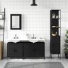 vidaXL Ensemble de meubles salle de bain 4 pcs noir bois d'ing&eacute;nierie