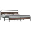 vidaXL Cadre de lit en m&eacute;tal sans matelas ch&ecirc;ne marron 200x200 cm