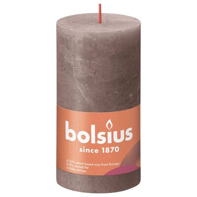 Bolsius Bougies pilier rustiques Shine 4 pcs 130x68 mm Taupe rustique